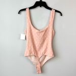 Free People Romance In Rome Polka Dot Bodysuit Peach Combo XS Photo 6
