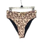 We Wore What  Womens Tan‎ Animal Print Belted Swim Bottom L Photo 1