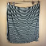 Eileen Fisher  Skirt 3X Organic Linen Jersey Striped Midi Straight Pull‎ On Green Photo 5