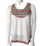 Chelsea and Violet Cream Embroidered & Beaded Tank Top (XS) Photo 2