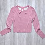 Crave fame Pink Open Back Long Sleeve Top L Photo 2