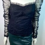 VICI Benefit Polka Dot Ruched Gathered Sleeve Mesh Tulle Top by Free the Roses Photo 21