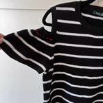 Ralph Lauren Lauren Rare Black & White Striped Cold Shoulder Sweater Size Medium Photo 4
