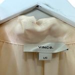 Vince  Silk Cap Sleeve Ruched Back Button Down Blouse Cream Size Large Photo 3