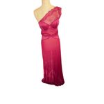 Frederick's of Hollywood Maroon Lace One Shoulder Sheer Maxi Chemise Lingerie M Photo 13