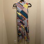 Maeve Anthropologie Striped Mock Neck Shark Bite Hem Sleeveless Dress Size XS Photo 6