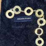 Melinda Maria  Gold Plated Circle Link Emerald Green Pave Crystal Toggle Bracelet Photo 1