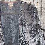 Knox Rose  gray velvet floral open from cardigan Photo 1