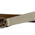 Michael Kors  Pebbled Leather Rhinestone Circle Logo Belt, Sz Large Photo 6