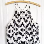 Marie France Van Damme • silk halter maxi dress cream black silk ikat print Size 14 Photo 3