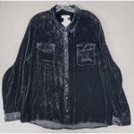 Orvis New  Womens Size XL (18/20) Silk‎ Rayon Black Button-Up Shirt Velvet Velour Photo 0