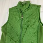 Talbots Cambridge Dry Goods | Green Quilted Lightweight Fleece Vest Full Zip Womens L Photo 1
