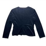 Vintage CDC Petites Women’s Velvet Blazer 14 Front Buckle 90s Glam Holiday Party Black Photo 1