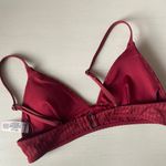 Garage NWOT burgundy red ribbed triangle padded bikini top Photo 3