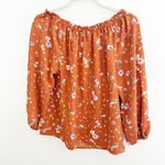Anthropologie  DRIFTER FLORAL BLOUSE Top XSMALL Burnt Orange NWT Photo 5