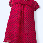 Carolina belle Pink and black polka dot blouse w ruffle neckline,  M Photo 0