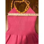 ZARA Chain Strap Sleeveless Rib Knit Fit And Flare Dress Hot Pink Size Large Photo 7