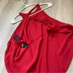 Reformation High Neck Open Back Tank Top Red (M/L) Photo 7