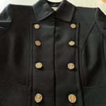 Tahari Arthur S. Levine Black Military Coat Gold Crest Buttons Tailored Size 8 Photo 1