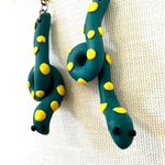 green polymer clay snake earrings Photo 9