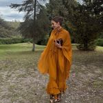 ZARA  dress maxi cape mustard yellow flowy kimono kaftan boho summer  Photo 2