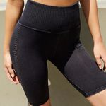 Free People  MOVEMENT‎ Good Karma Bike Shorts Washed Black Laser Cut Gray XS/S Photo 0
