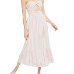 Forever 21  Multicolor Pastel Striped Halter Midi Dress NWT 2x Linen-blend Photo 0