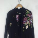 Free People NWT  Gemma Black Floral Mini Dress Small Open Back Long Sleeve Tunic Photo 10