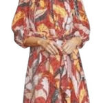 Elizabeth and James Marika Garden Dress Multicolor Floral Belted Dress EUC M Photo 0