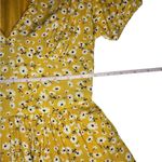 Floral Midi Dress PS Yellow Short Sleeve Deep V Neck Casual Spring Boho Chic Size 4P Photo 4