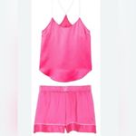 Victoria's Secret  Satin Pajama Set Cami & Boxer Shorts Sleep Pink Polka Dot Sz S Photo 1