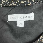 Baltic Born Prim Pleated Midi Dress Sz Small Black Taupe Print Chiffon Waist Tie Photo 10