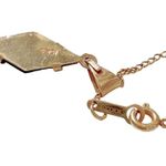 Ecco 10K  Signed Chain Hematite? Diamond Shape Pendant and Necklace Photo 3