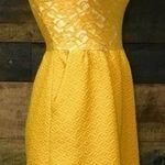 Maeve  Anthropologie Lace Floral Top Mustard Dress Sleeveless Pockets Size‎ S Photo 1