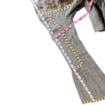 Raga Boho Embroidered Bell Sleeve Striped Floral Baby Doll Top Blue Multi Small Photo 11