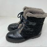 Pajar  black leather fur lined lace up boots size 8 Photo 2