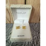 Rachel Zoe NEW IN BOX  925 Sterling Vermeil Hawaiian Flower Earrings Photo 2