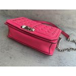 REBECCA MINKOFF Bag Crossbody Pink Chain Quilted Leather Love Shoulder Clutch Size M Photo 3