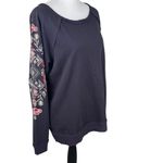 Knox Rose NWT  Embroidered Floral Flower Coal Soft Boho Coastal Top Large Photo 9
