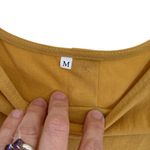 Women’s Yellow Linen Set Button Top Wide Leg Pants Sz M Boho Cottagecore Artsy Size M Photo 2