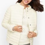 Talbots Ivory Quilted Down Coat Photo 0