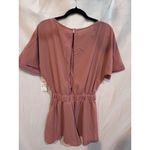 Cupshe NWT  Rose Pink Elastic Waist Short Sleeve Open Back Romper Photo 6