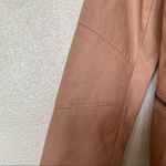Caren Forbes Rosy Tan Vegan Leather Moto Jacket Size Large Photo 6