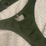Olive Green Textured Bikini Set small like new Photo 2