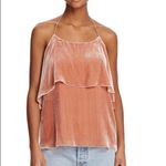 Alice + Olivia  by Stacey Bendet Rose Tan Velvet Blouse Ruffle Tank Top Size S Photo 0