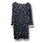 Kate Spade Navy Blue & Pink Polka Dot 3/4 Sleeve Pajama Dress Sz M Nightgown Photo 3