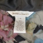 DRAPERS & DAMON KIMONO COVER UP JACKET COAT 1X FRINGE‎ MULTICOLOR FLORAL Boho Black Photo 4