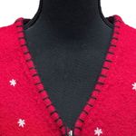 Coldwater Creek VTG  Wool Full Zip Vest Size M Snowman Cabincore Ugly Christmas Photo 3