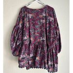 Target Kika Vargas Purple Floral Cotton Coral Reef Scallop Edge Wrap Top size 4X Photo 2