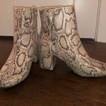 Black And Taupe Snakeskin Boots Multiple Size 10 Photo 0